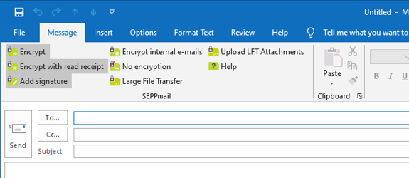 Screenshot of Outlook menu with COM add-in