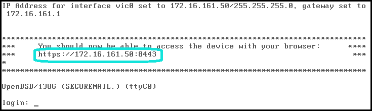 Screenshot with emphasized IP address