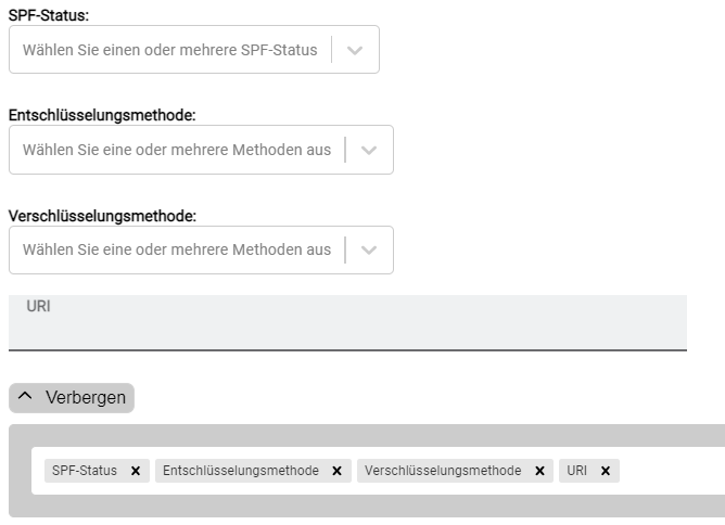 Screenshot - Filter in der Nachrichtensuche