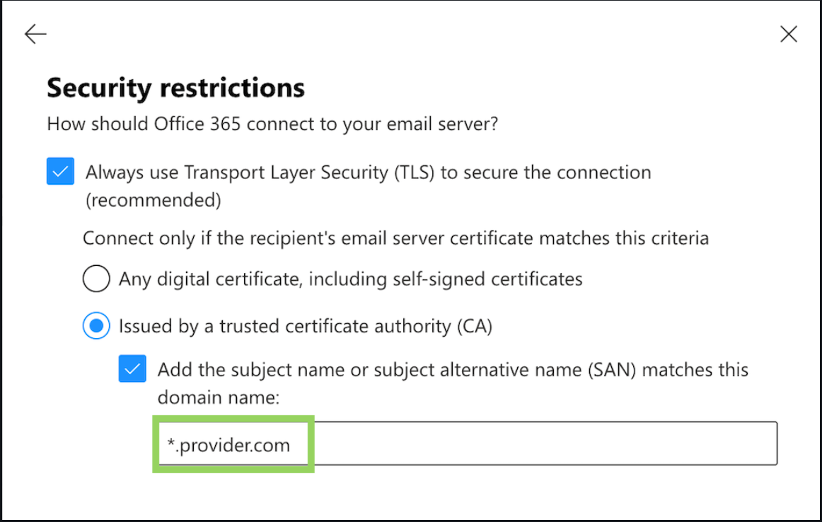 TLSCertificateName parameter