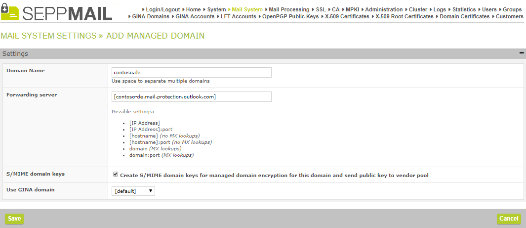 Screenshot Mail System Settings wie beschrieben Screenshot Mail System Settings wie beschrieben