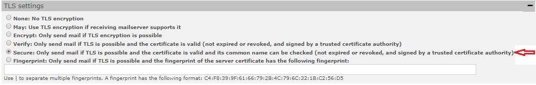 Screenshot TLS Settings wie beschrieben Screenshot TLS Settings wie beschrieben