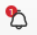 Bell icon with number