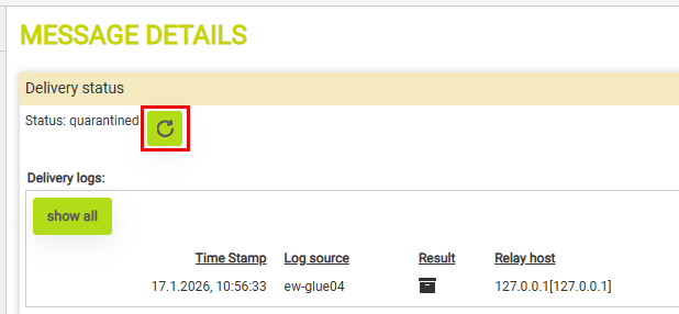 Release messages from quarantine