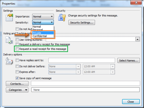 Outlook screenshot