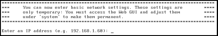 Screenshot IP address entry Screenshot IP address entry