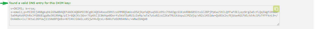 Screenshot of valid DKIM according to the description Screenshot of valid DKIM according to the description