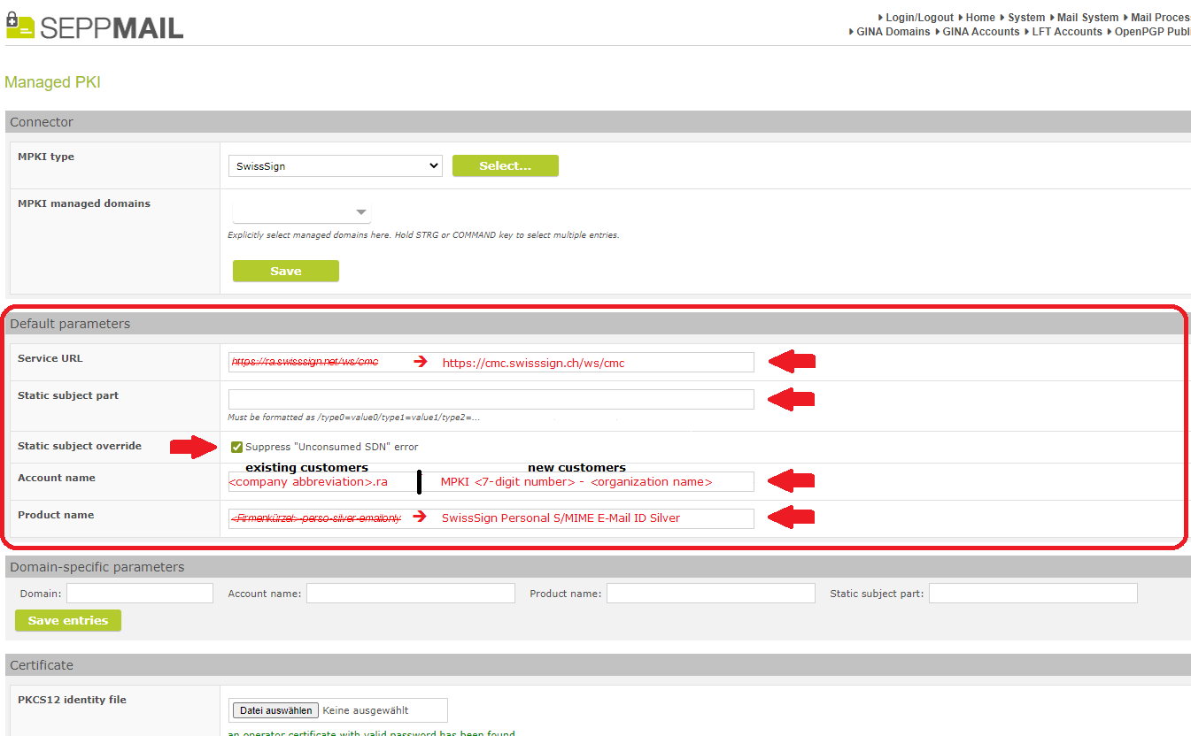 Screenshot Managed PKI as described